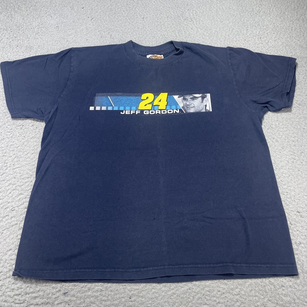 Vintage Jeff Gordon Shirt Mens Large Blue NASCAR Racing Winner's Circle 24 Car